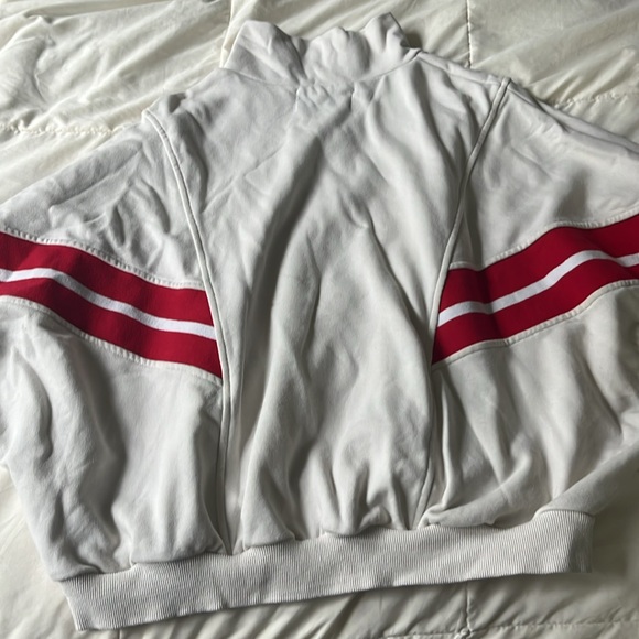 Beige and Red Zip Up Jacket - Picture 2 of 2